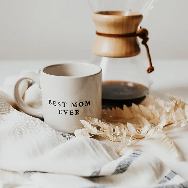 Best Mom Ever - Cream Stoneware Coffee Mug - 14 oz - The CRAFT BAR