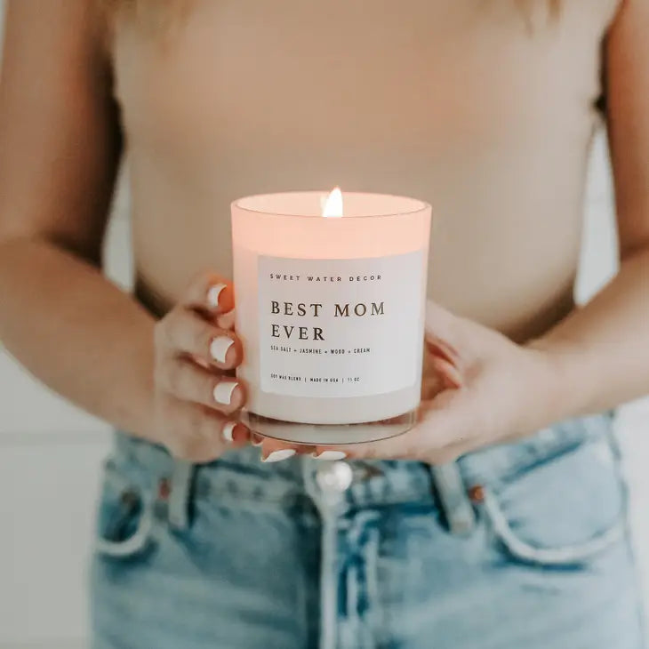 Best Mom Ever! Soy Candle - White Jar - 11 oz - The CRAFT BAR DIY & Gift  Shop