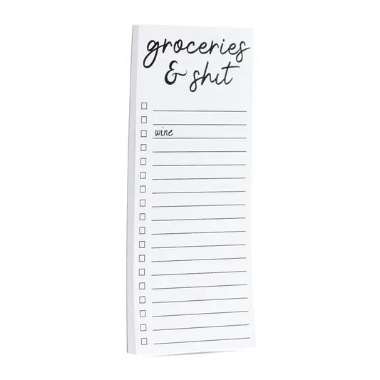 Groceries & shit (wine) snarky printed list pad 50 sheets