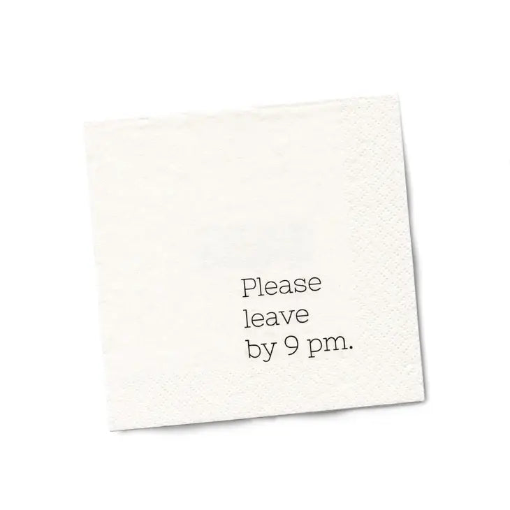 Please Leave By 9pm | Funny Napkins