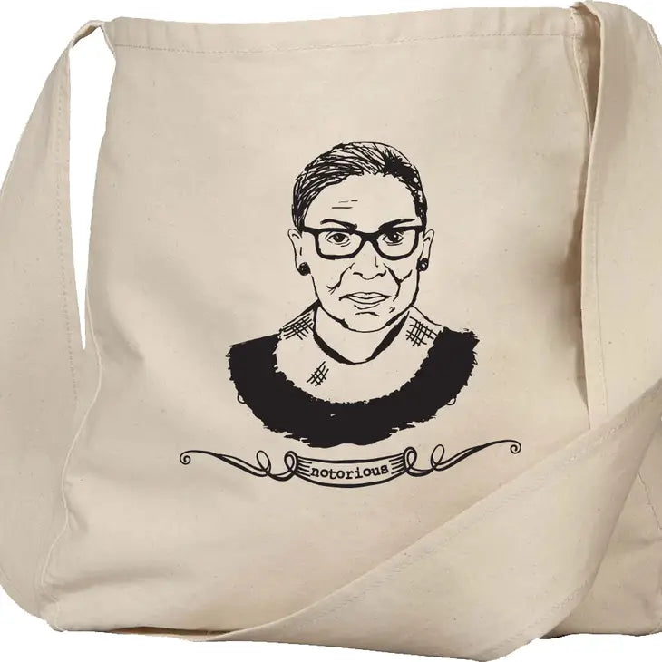 Notorious RBG printed tote bag with tablet pocket